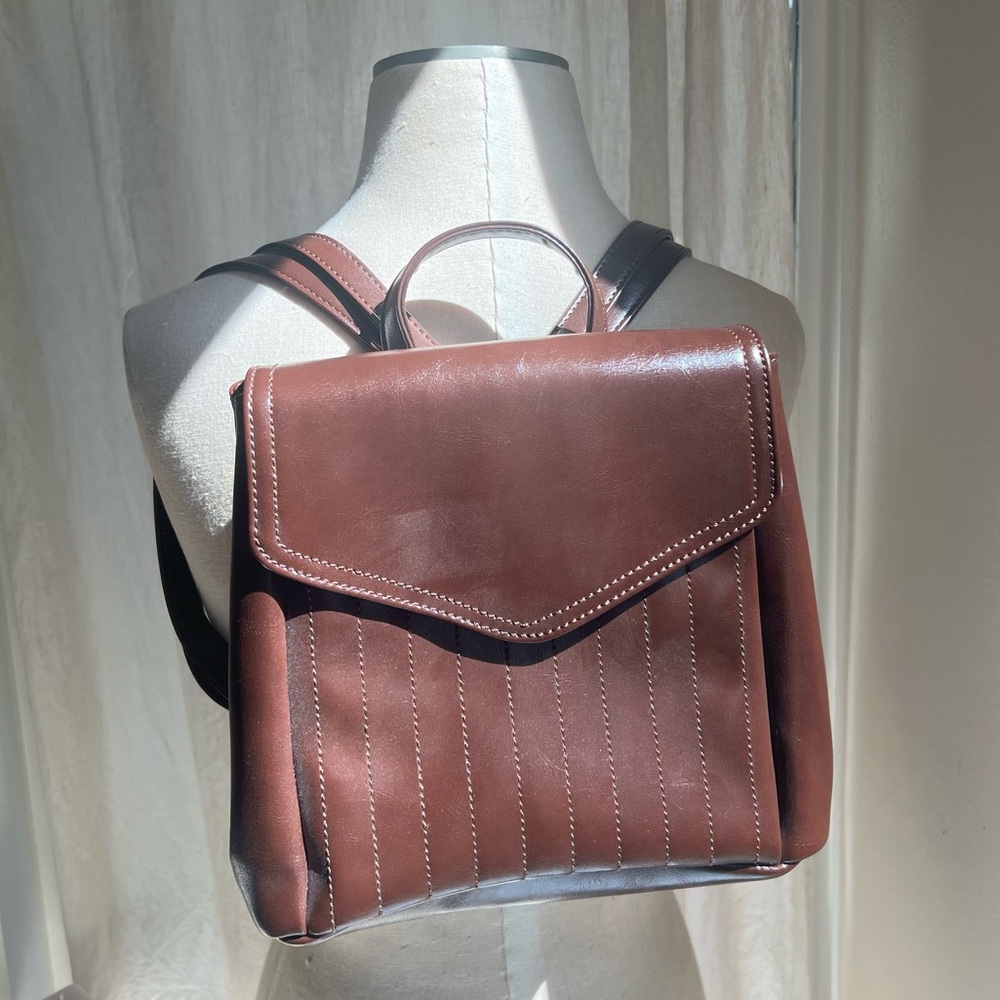 wild fable Brown Faux Leather Backpack